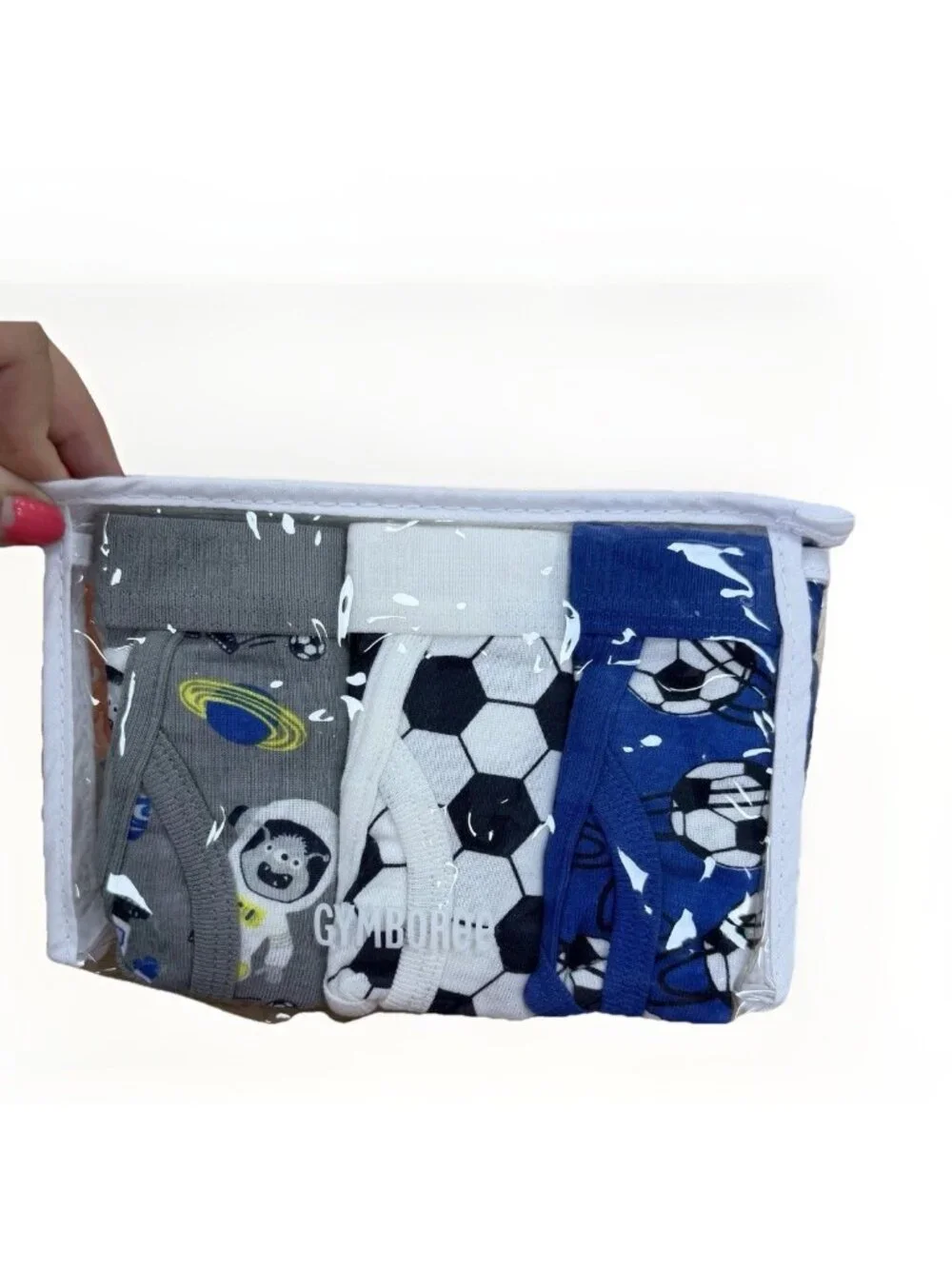Gymboree Boy's Briefs Underwear 3-Pack size 5-6 100% Cotton Soccer Balls/Space